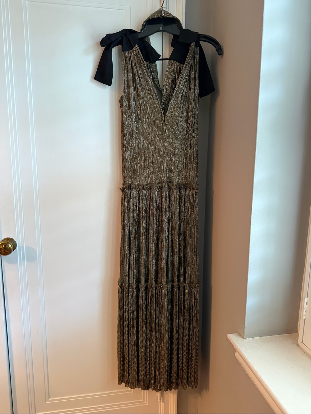 Sabina Musayev Ray Dress - Metallic Gold Maxi Dress (NWT)